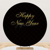 Aperturee - Gold And Black Happy New Year Round Backdrop For Party